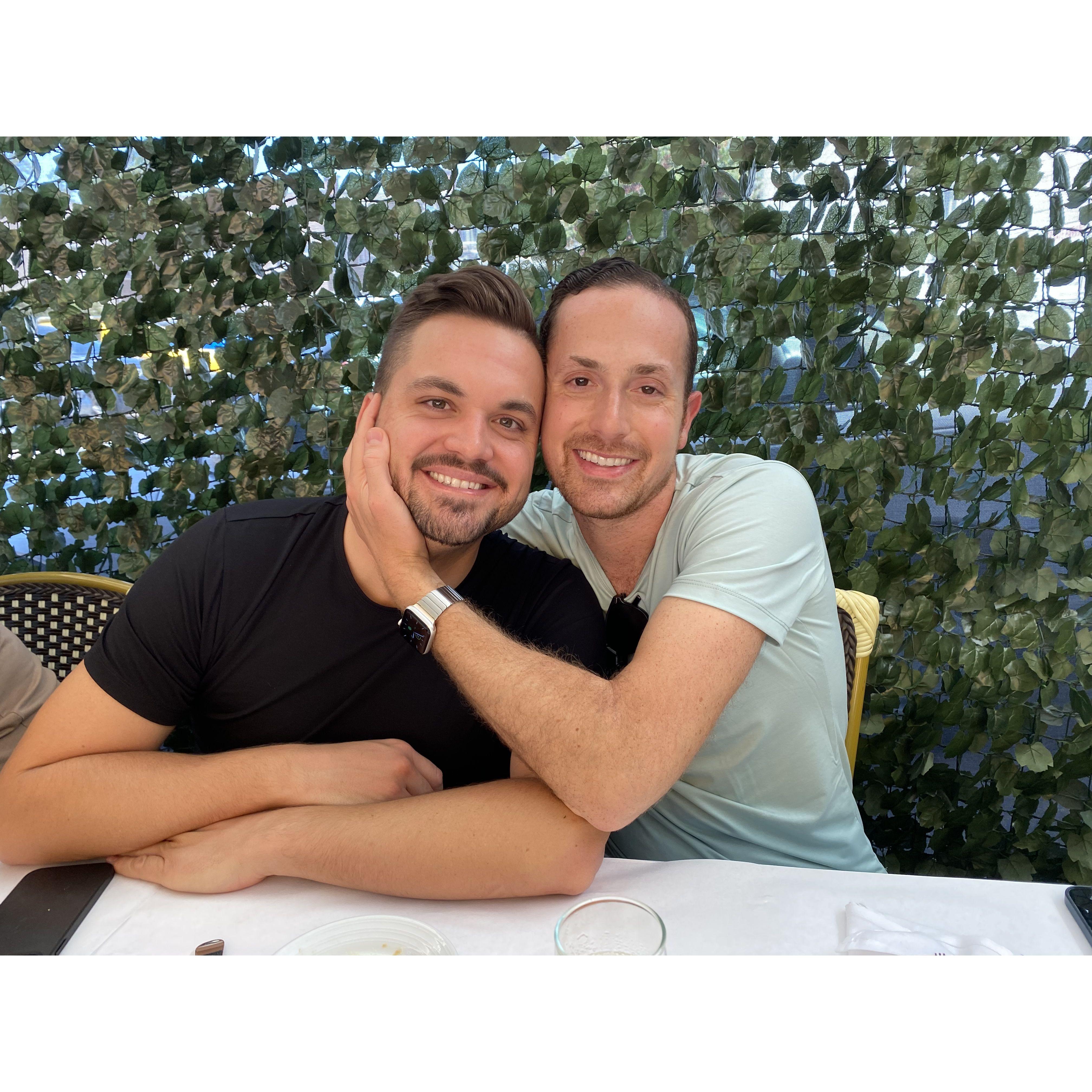 The morning after we got engaged at brunch!