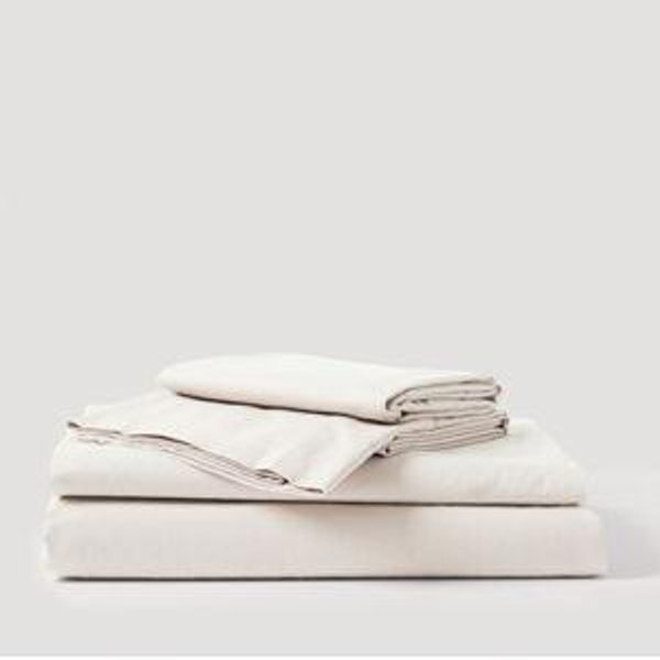 PACT Home Bone Organic Cool-Air Percale Sheet Set TW