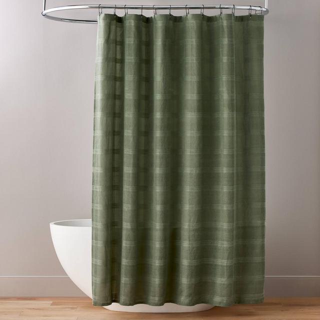 Washed Square Shower Curtain Green - Hearth & Hand™ with Magnolia