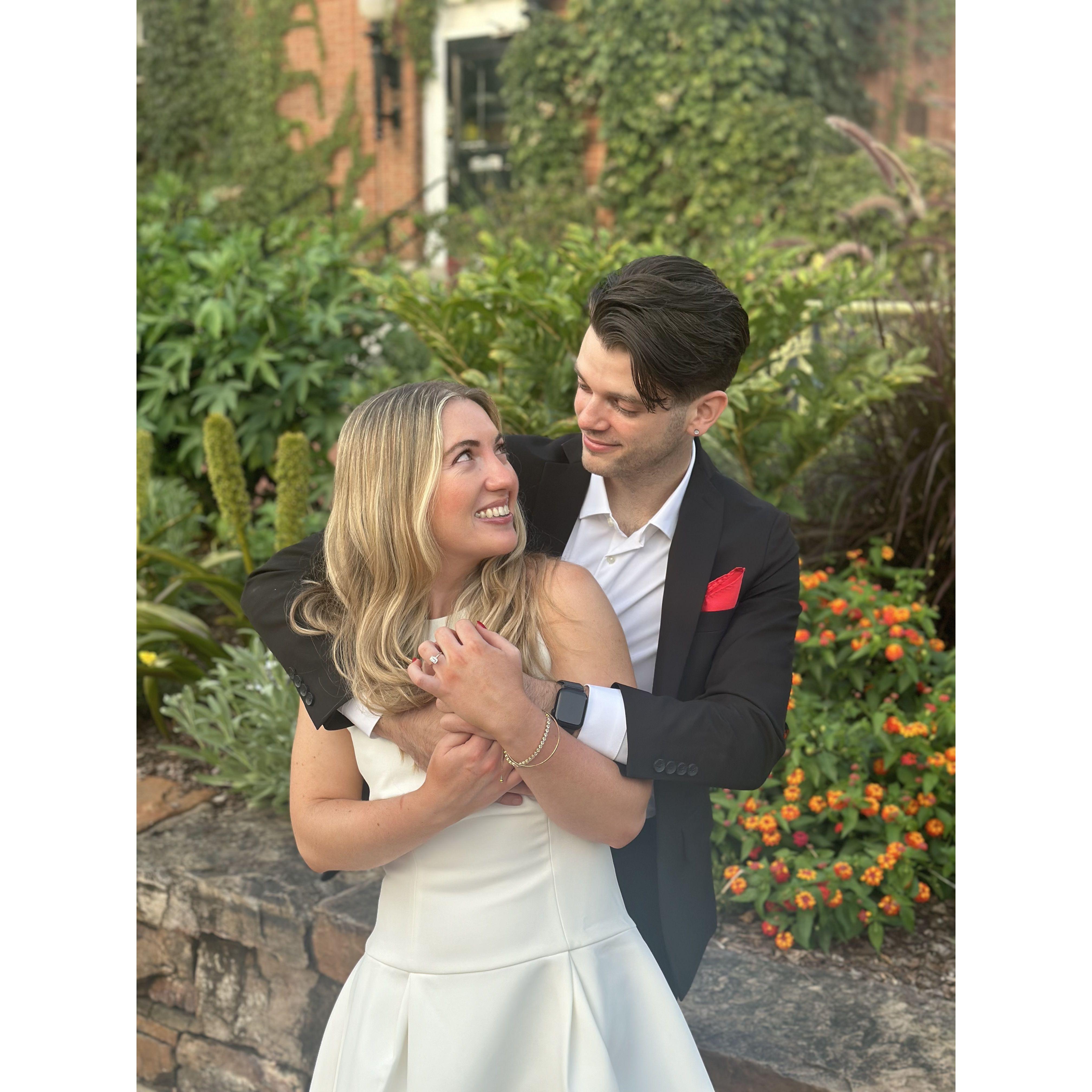 This picture was taken right after the proposal - Blaire was waiting for us at the Fayetteville square to take a few photos!