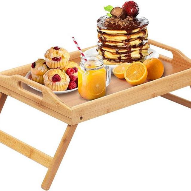 Personalized Bed Tray Table Folding Legs with Handles Breakfast Food Tray for Sofa,Bed,Eating,Drawing,Platters Serving Lap Desk Snack Tray