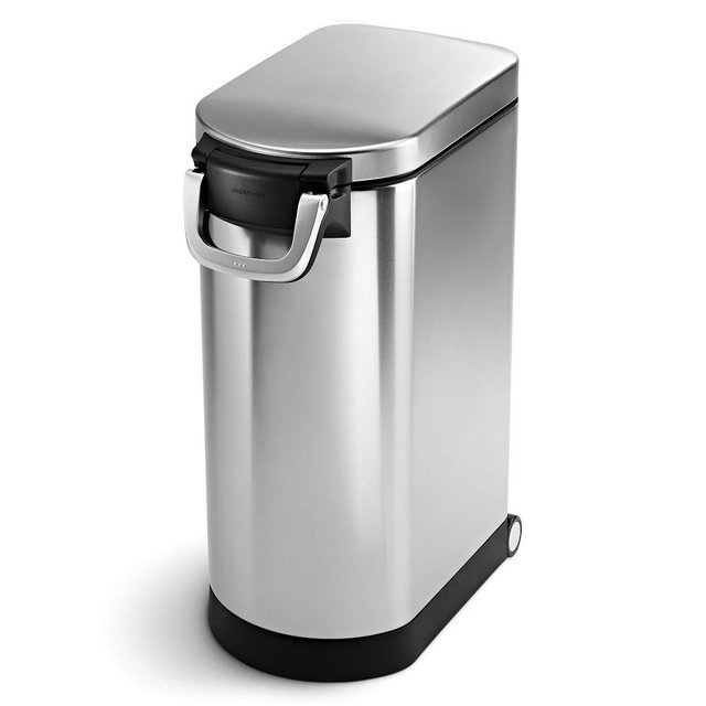 Pet Food Can, Brushed Steel, 36-44 lb Capacity, Extra Large