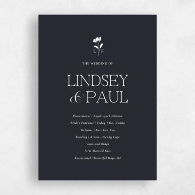 Ebony, Black Wedding Program - Kendall