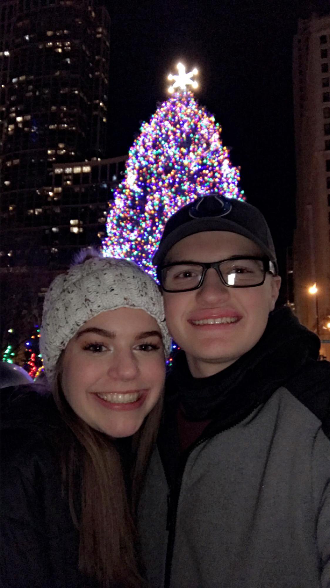 This was taken in front of a huge lit up Christmas tree in Chicago. We went to Chicago for Josh's Birthday which is a week before Christmas. December 22, 2019