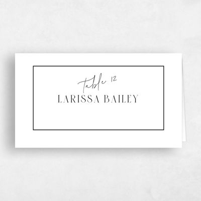 White Wedding Place Card - Chaplin