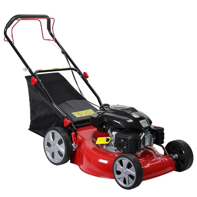 Bezioie Self Propelled Gas Lawn Mower,141cc OHV Engine with Air Cooling, 20" Steel Deck, 3-in-1 Cutting System, 8-Level Height Adjustment, 20L Grass Catcher, Foldable Design Red (US Fast Arrival)