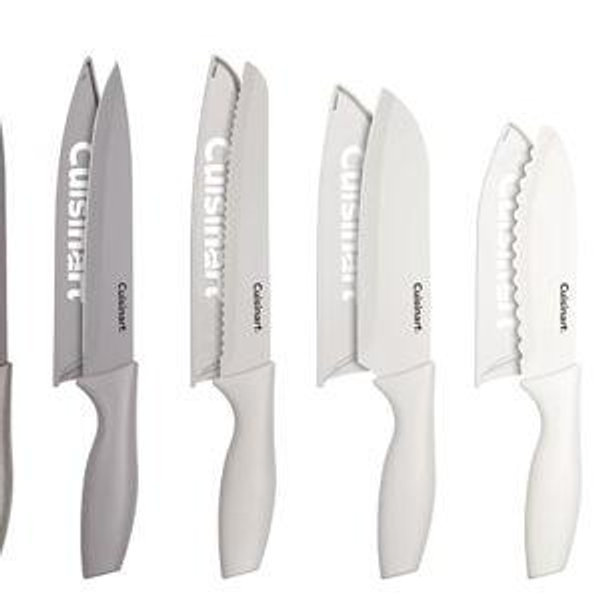 Cuisinart Advantage 12-Piece Kitchen Knife Set, Professional-Quality Nonstick Coated Stainless Steel Knives with Covers, Nonstick Color Coating for Easy Slicing, Ergonomic Handles, G1022-12N