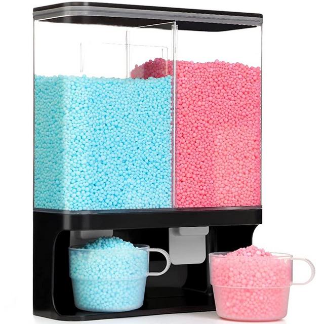 Conworld Laundry Detergent Dispenser, Wall-Mounted Scent Booster Beads Dispenser for Laundry Organizer, Laundry Supplies, Rice Dispenser, Suitable for Scent Beads Laundry/Washing Powder, Black