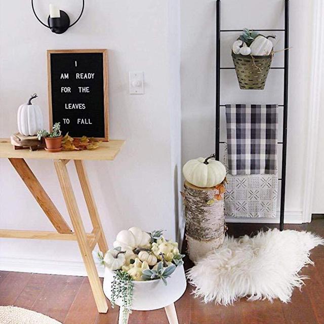 Towel/Blanket Ladder - Rustic Decorative Metal Leaning Ladder Rack - 5 ft Tall Towel Drying and Display Rack, Quilt and Blanket Display Ladder
