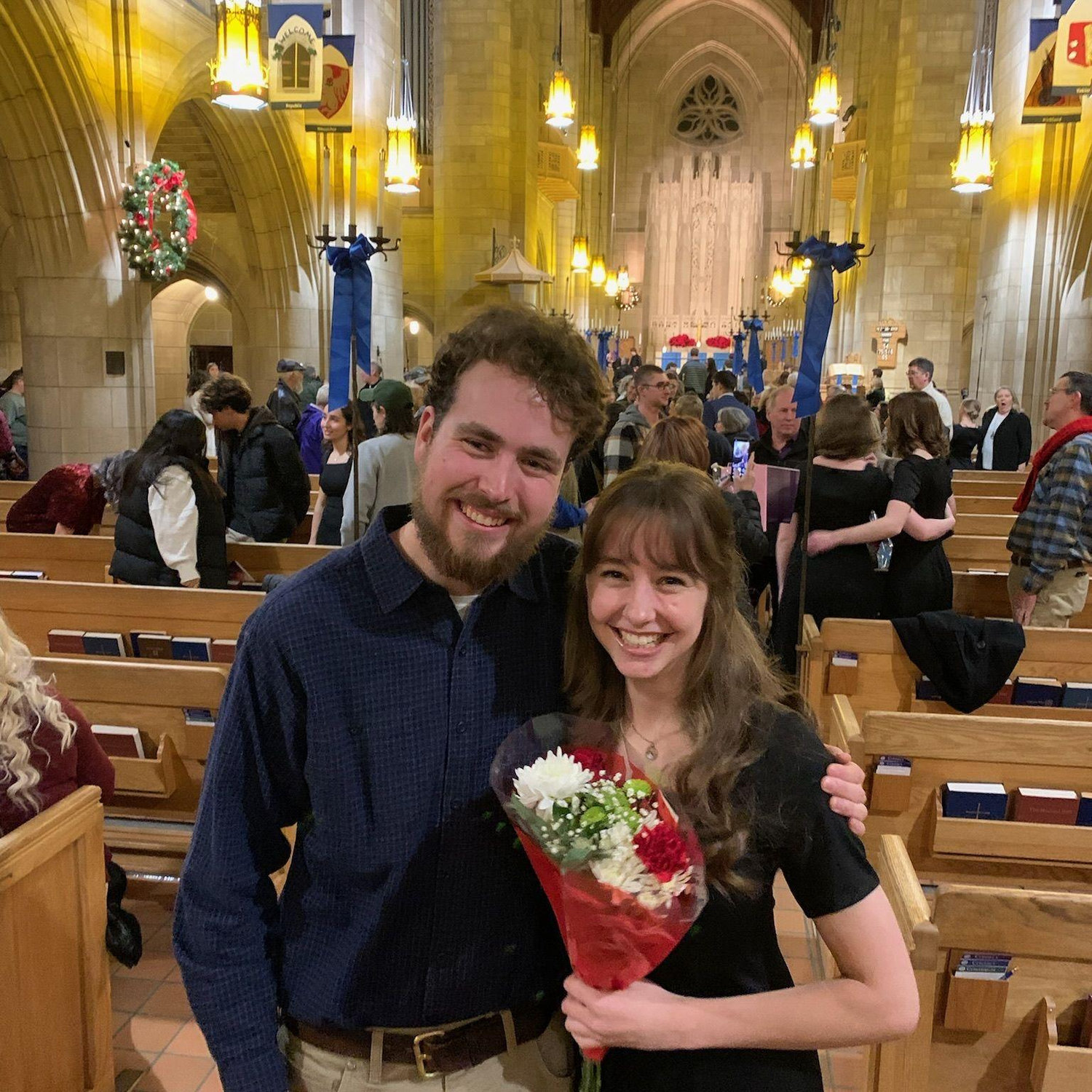 Flowers from Henry after Maia's Christmas Choir Concert.