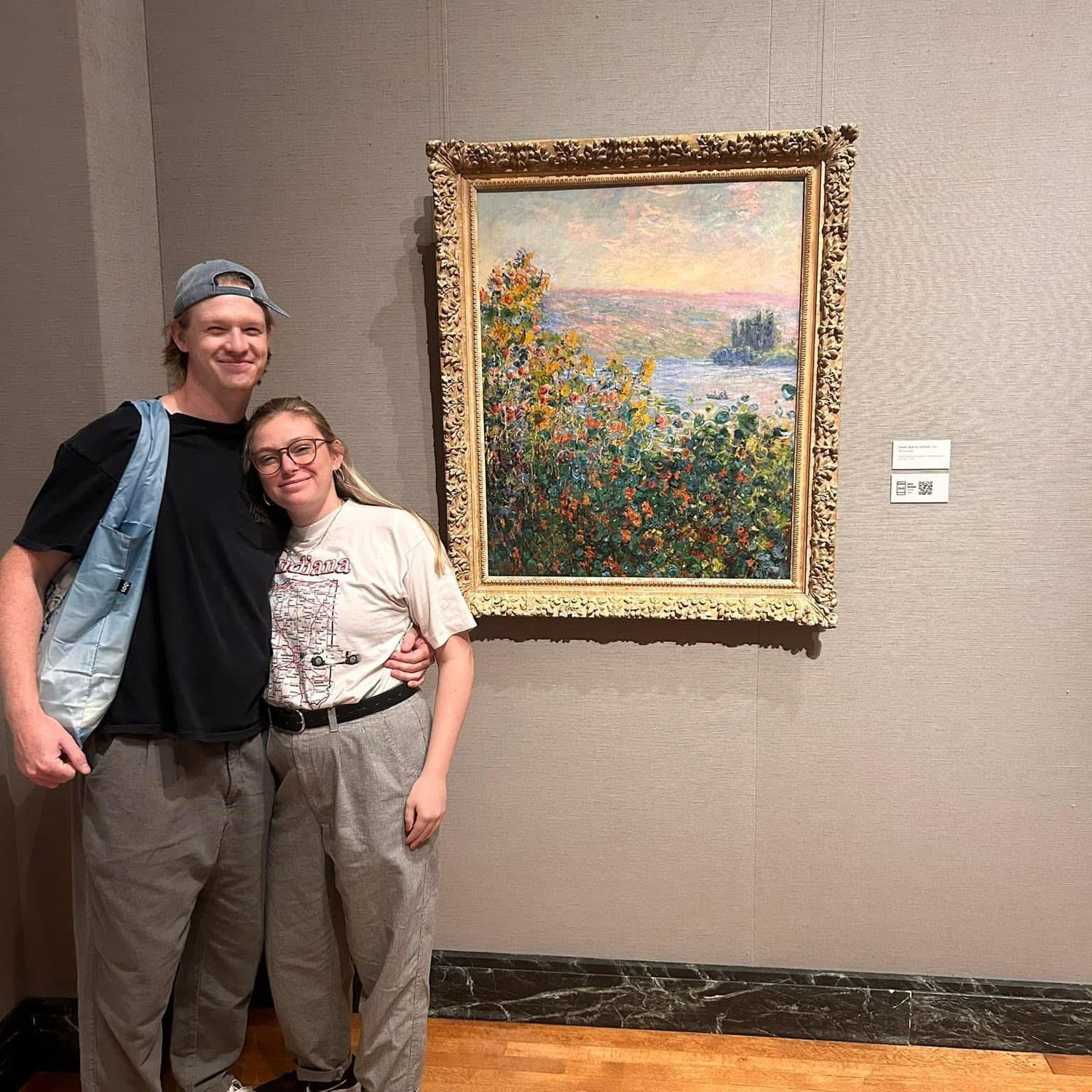 Us at the Boston Museum of Fine Art in front of a Monet painting (one of our favorite artists)!