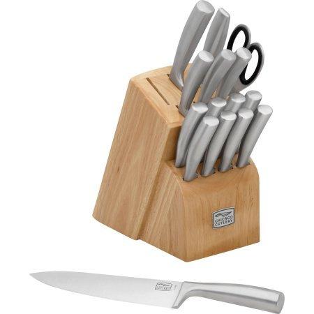 Chicago Cutlery Elston 16 Piece Knife Block Set, Silver