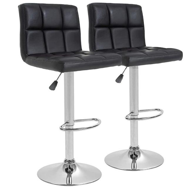 BestOffice Counter Height Bar Stools Set of 2 PU Leather Swivel BarStools for Kitchen Stool Height Adjustable Counter Stool Barstools Dining Chair with Back
