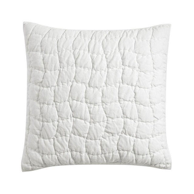 Cozy Cloud Handcrafted Quilted Sham, White, Euro