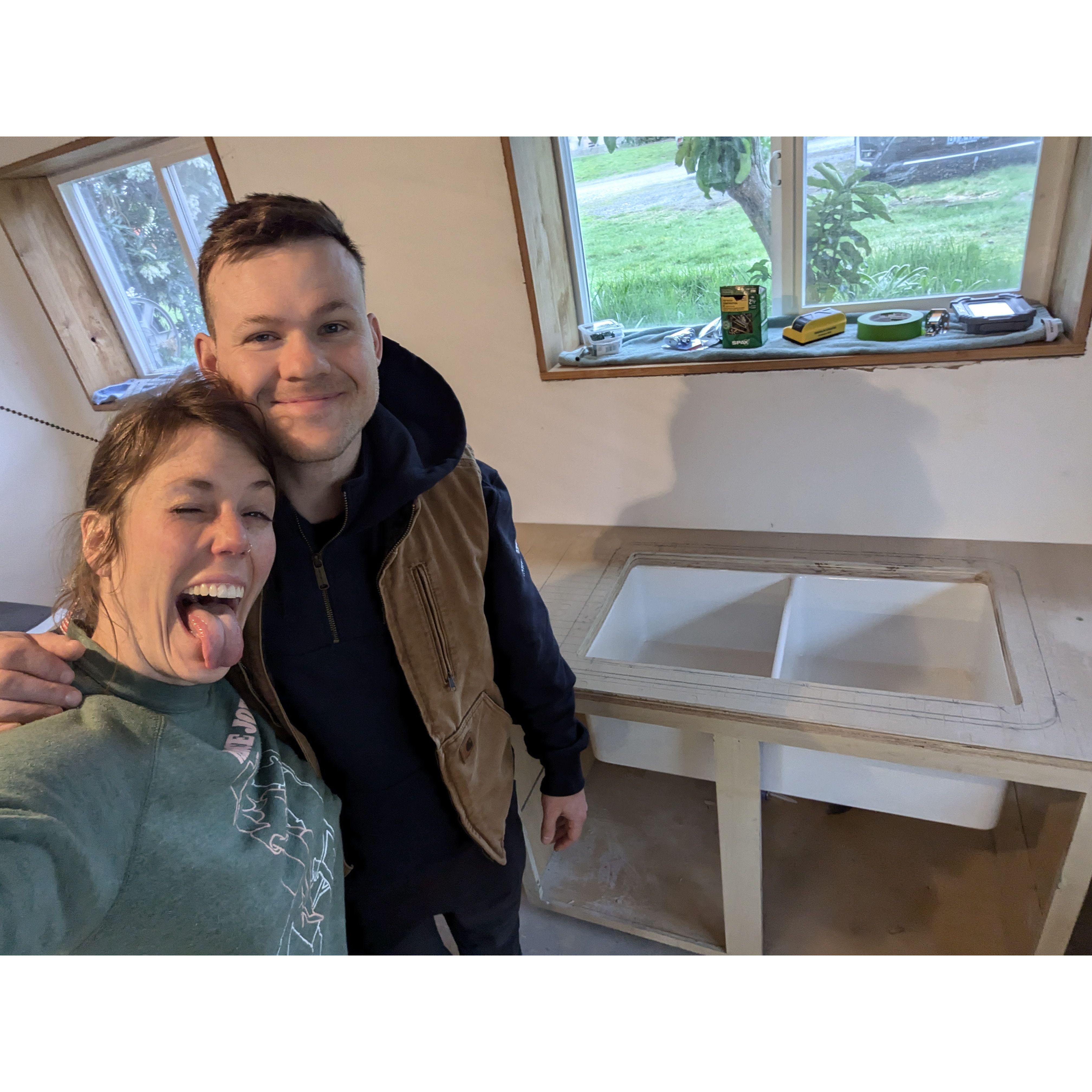 Building a home. Slowly but surely. Sink install, April 2025