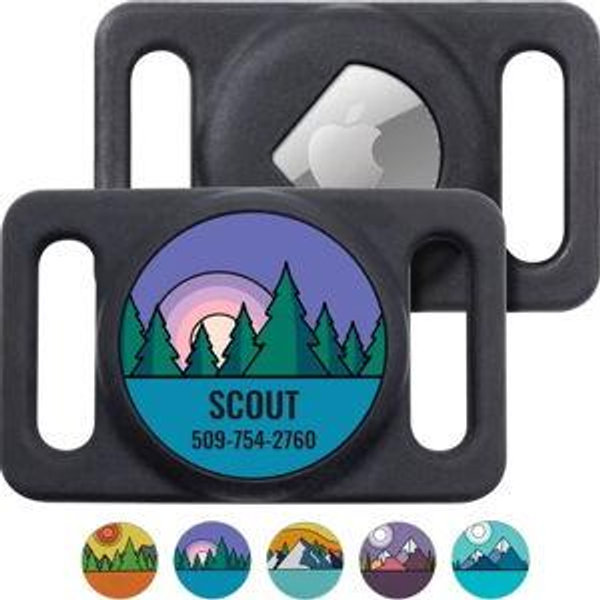 GOTAGS Mountain Slide-On Personalized Dog & Cat AirTag Holder, Orange, Large - Chewy.com