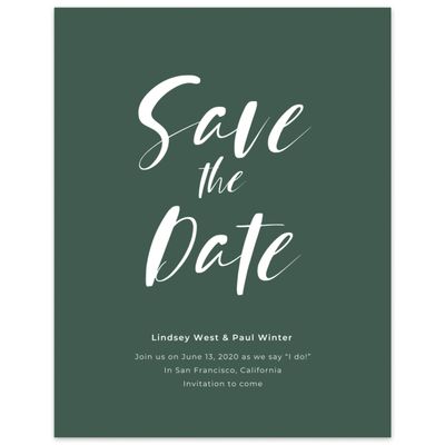 Forest, Green Wedding Digital Save the Date - Lyons Type