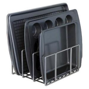 Product description page - Seville Kitchen Cabinet and Counter Top Cutting Board Organizer - Silver