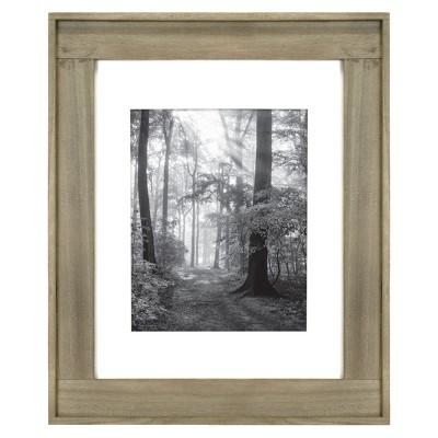 8" x 10" Matted Plank Wood Wall Frame Brown - Threshold™