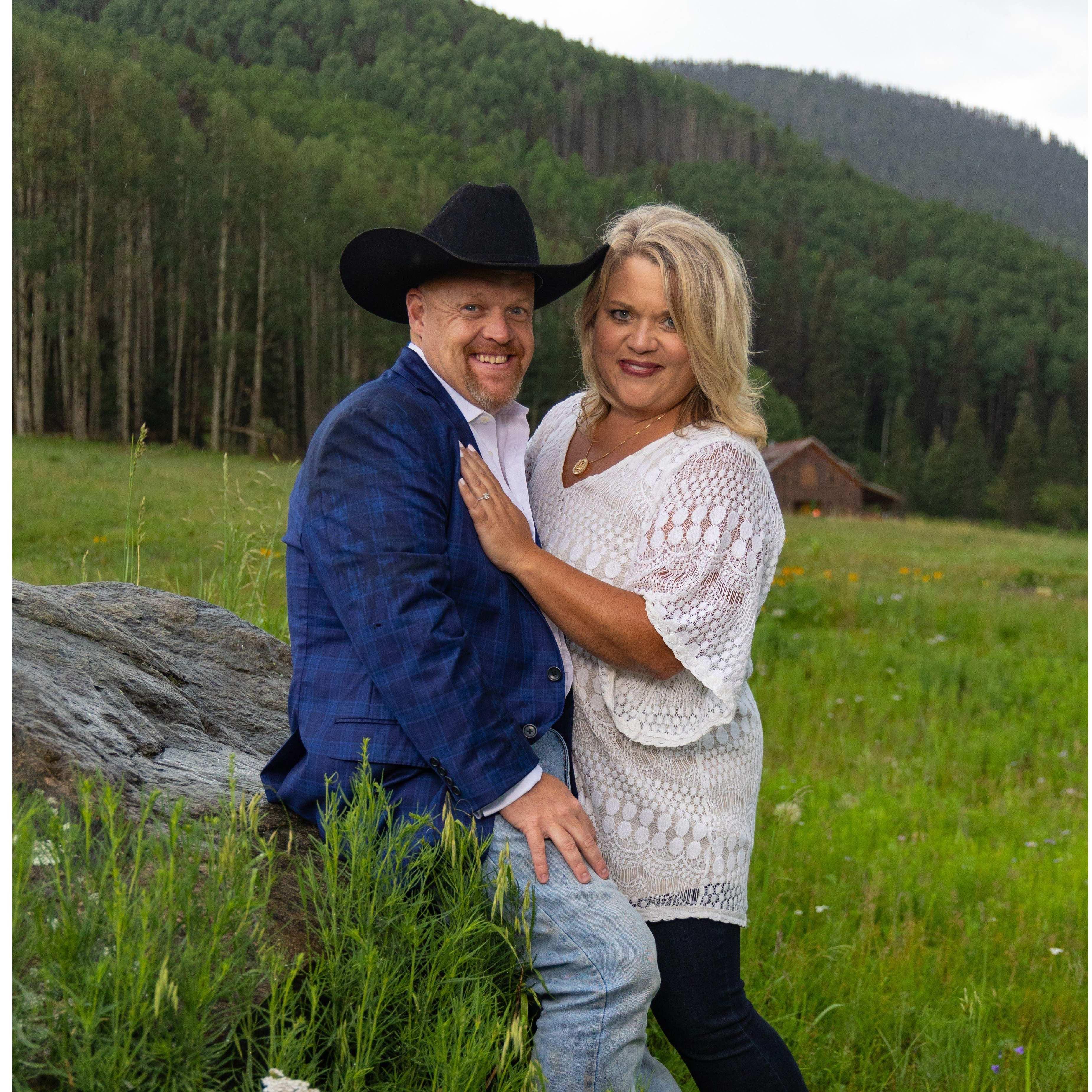 A rainy Friday in Red River NM gave us a short break to get this beauty of a picture of us.