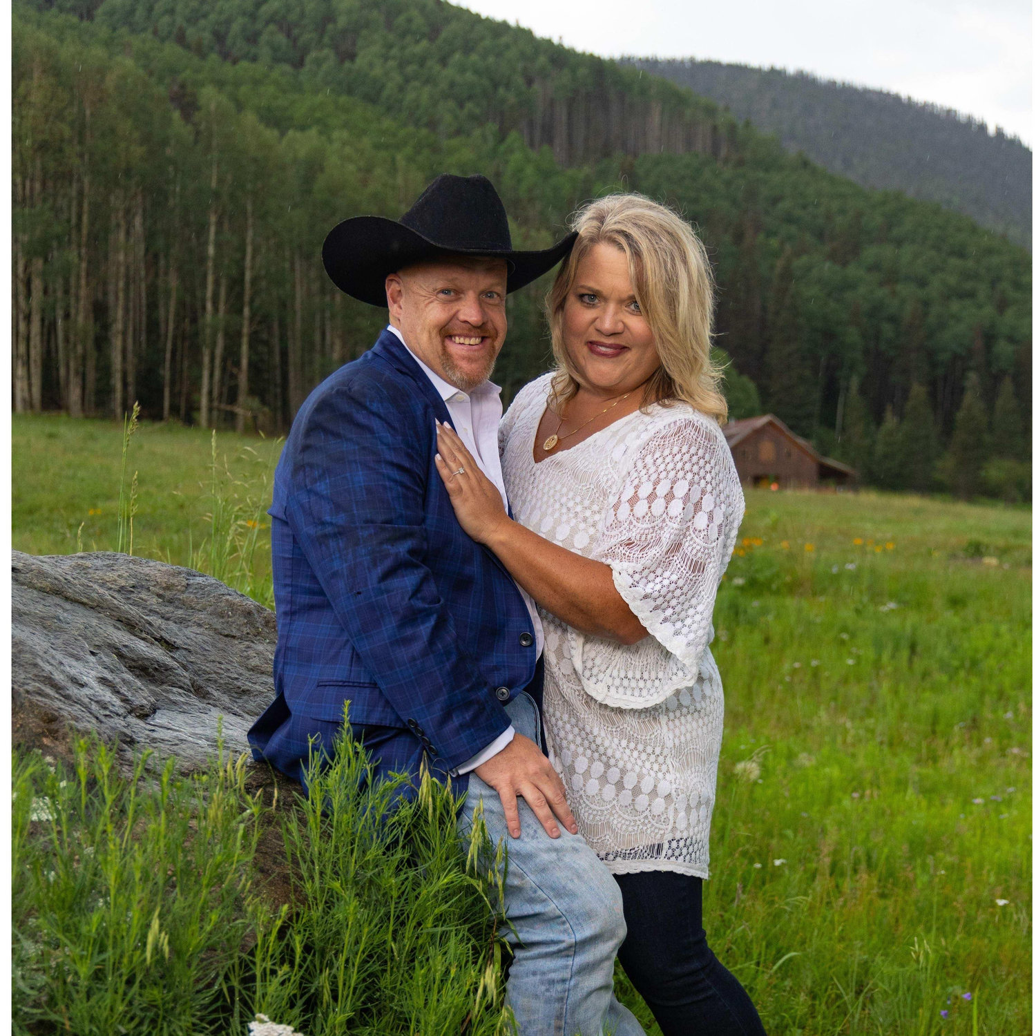 A rainy Friday in Red River NM gave us a short break to get this beauty of a picture of us.