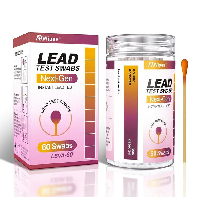 AAwipes Lead Test Kit 60 Swabs Enhanced Lead Testing Formulation At Home Lead Paint Test Kit Testing for Paint - Quick Results in 30s Lead Detector (60)