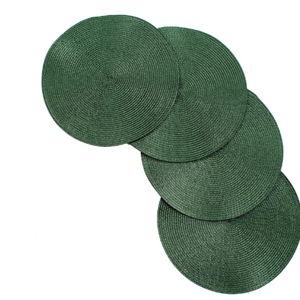 Vienna Woven Spiral Table Placemats 15 Inches Round Set of 4 Non-Slip Dining
