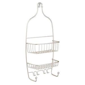 Hanging Shower Caddy – Bathroom Storage Shelves for Tall Shampoo and Conditioner Bottles, Satin