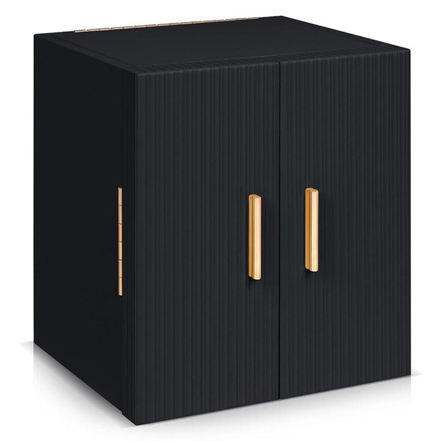 Dajasan Large Jewelry Box for Women, Jewelry Organizer Box with 3 Drawers, Jewelry Storage Organizer with Mirror for Necklace Ring Bracelet Watch, Gift Idea, 8.7 x 7.5 x 9.8 Inches (Black)
