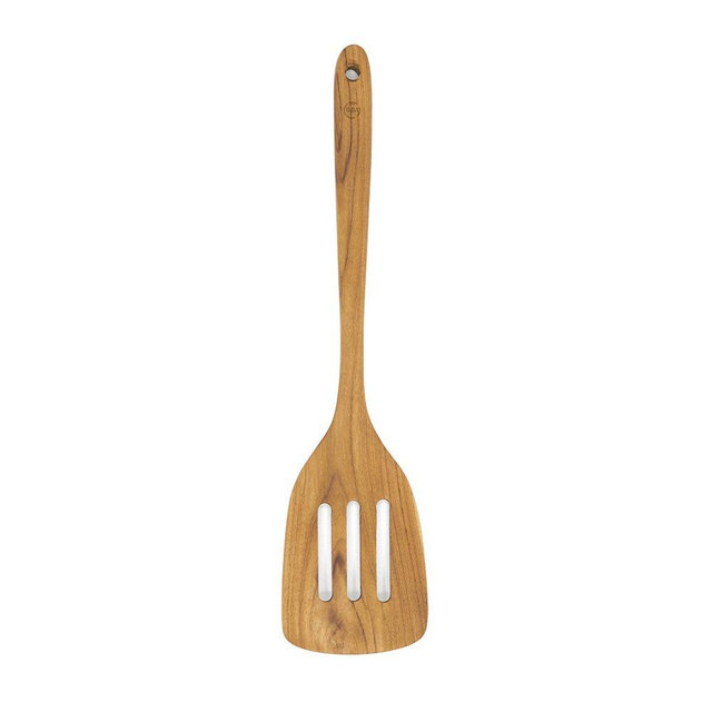 Faay Teak Wood Slotted Spatula/Turner | Durable, Healthy Teak Wood Slotted Turner, High Moist Resistance Spatula for Non Stick Cookware