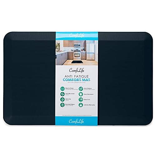 ComfiLife Anti Fatigue Floor Mat – 3/4 Inch Thick Perfect Kitchen Mat, Standing Desk Mat – Comfort at Home, Office, Garage – Durable – Stain Resistant – Non-Slip Bottom (20" x 32", Navy)