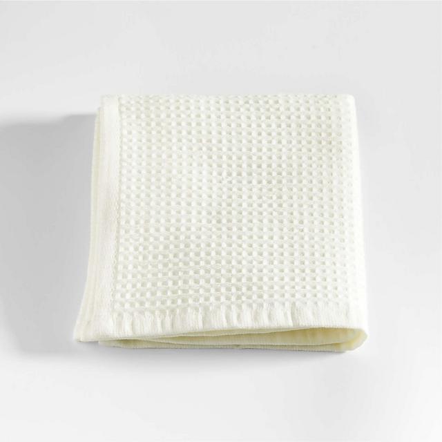 White Organic Waffle Washcloth