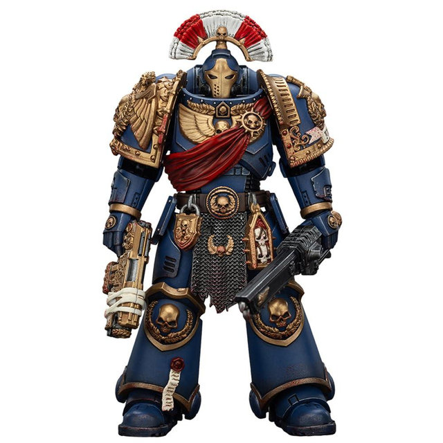 JOYTOY Warhammer 40,000 1/18 Action Figure Ultramarines Relic Secundus Armour with Artificer Bolt Rifle, chainsword and Bolt Pistol Collection Model Birthday Gifts
