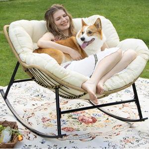 Papasan Rocking Chair, Beige