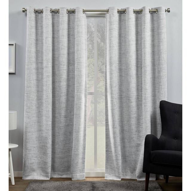 Set of 2 84"x54" Burke 100% Blackout Grommet Top Curtain Panel Dark Gray - Exclusive Home