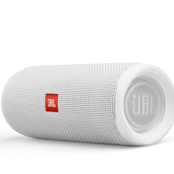 JBL FLIP 5, Waterproof Portable Bluetooth Speaker, White, 3.6 x 3.6 x 8.5