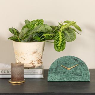 Decorative Half Moon Marble Mantel Clock
