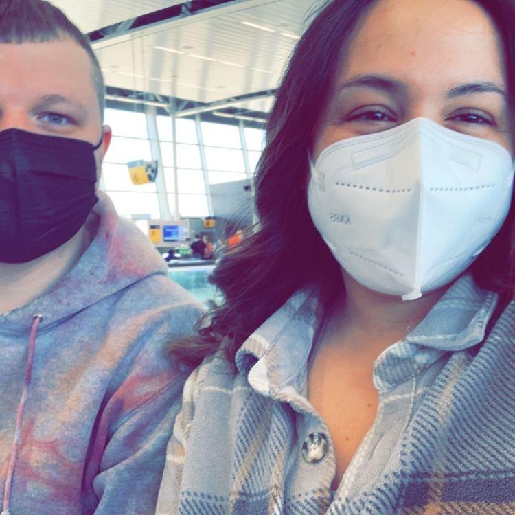 Boarding our flight to Spain!
