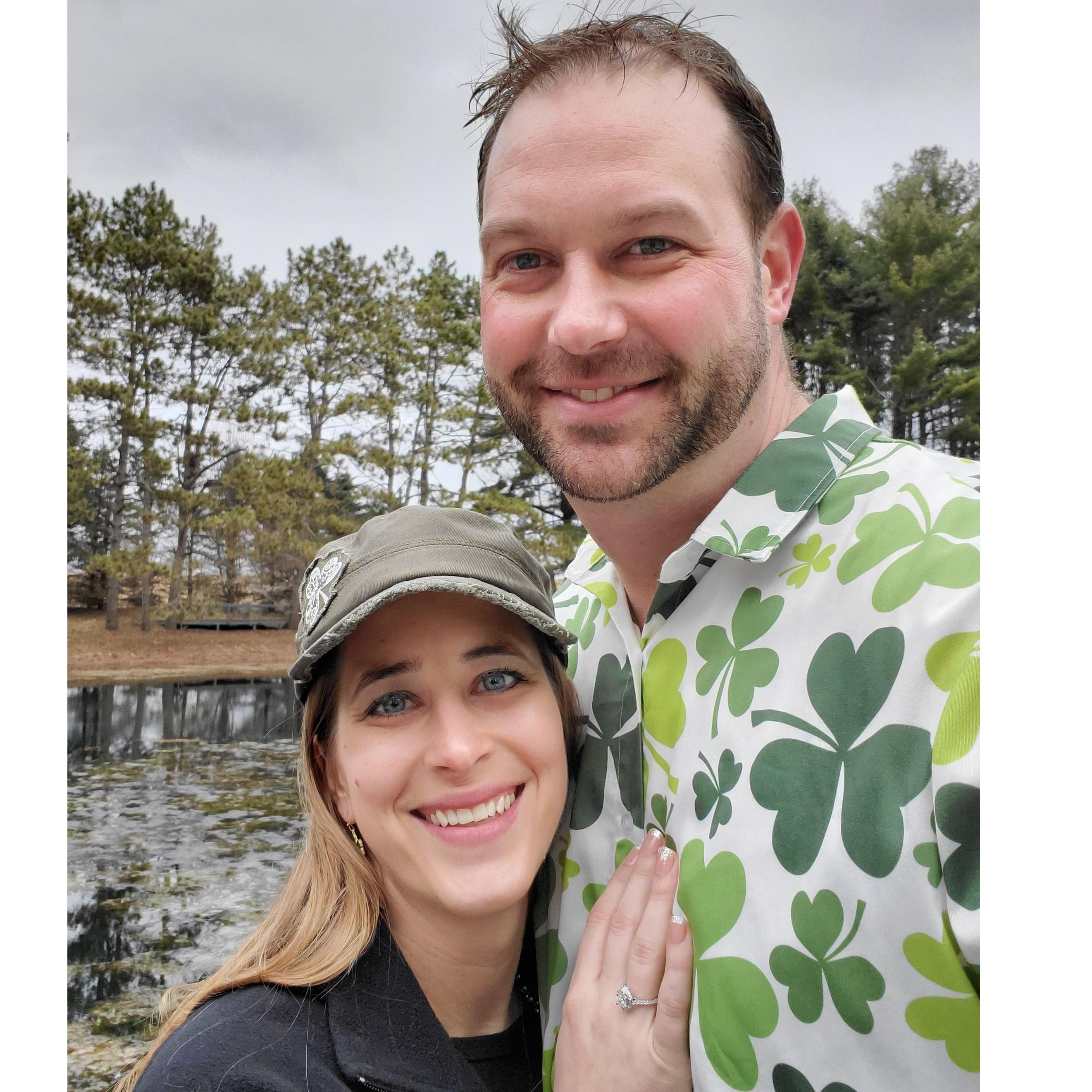 The day we got engaged. He said afterwards, that if I would say yes to him in that shirt...I must really love him!