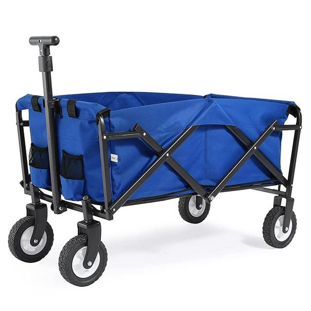 ABCCANOPY Folding Collapsible Utility Wagon Cart Outdoor Garden Shopping Camping Cart, Royal Blue