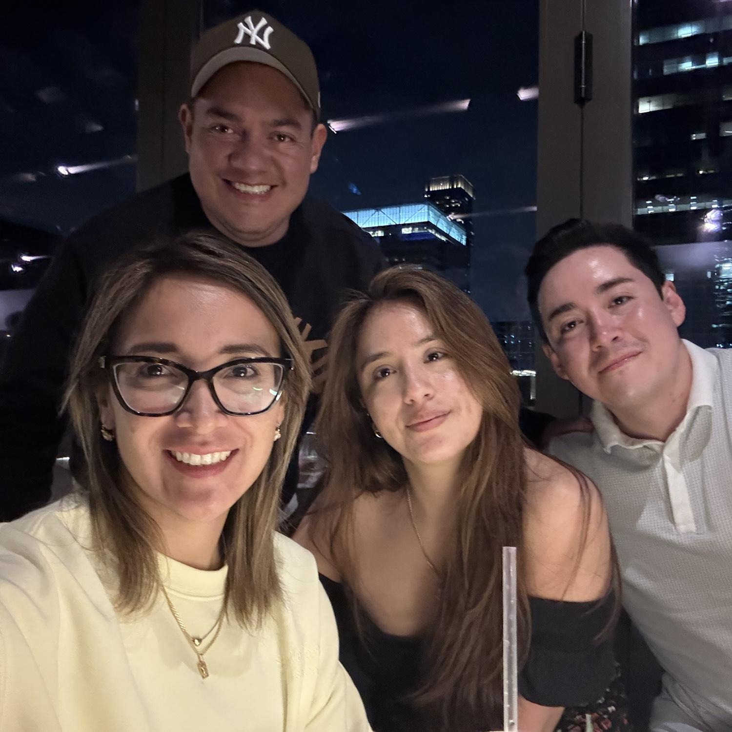 Enjoying with friends from Ecuador