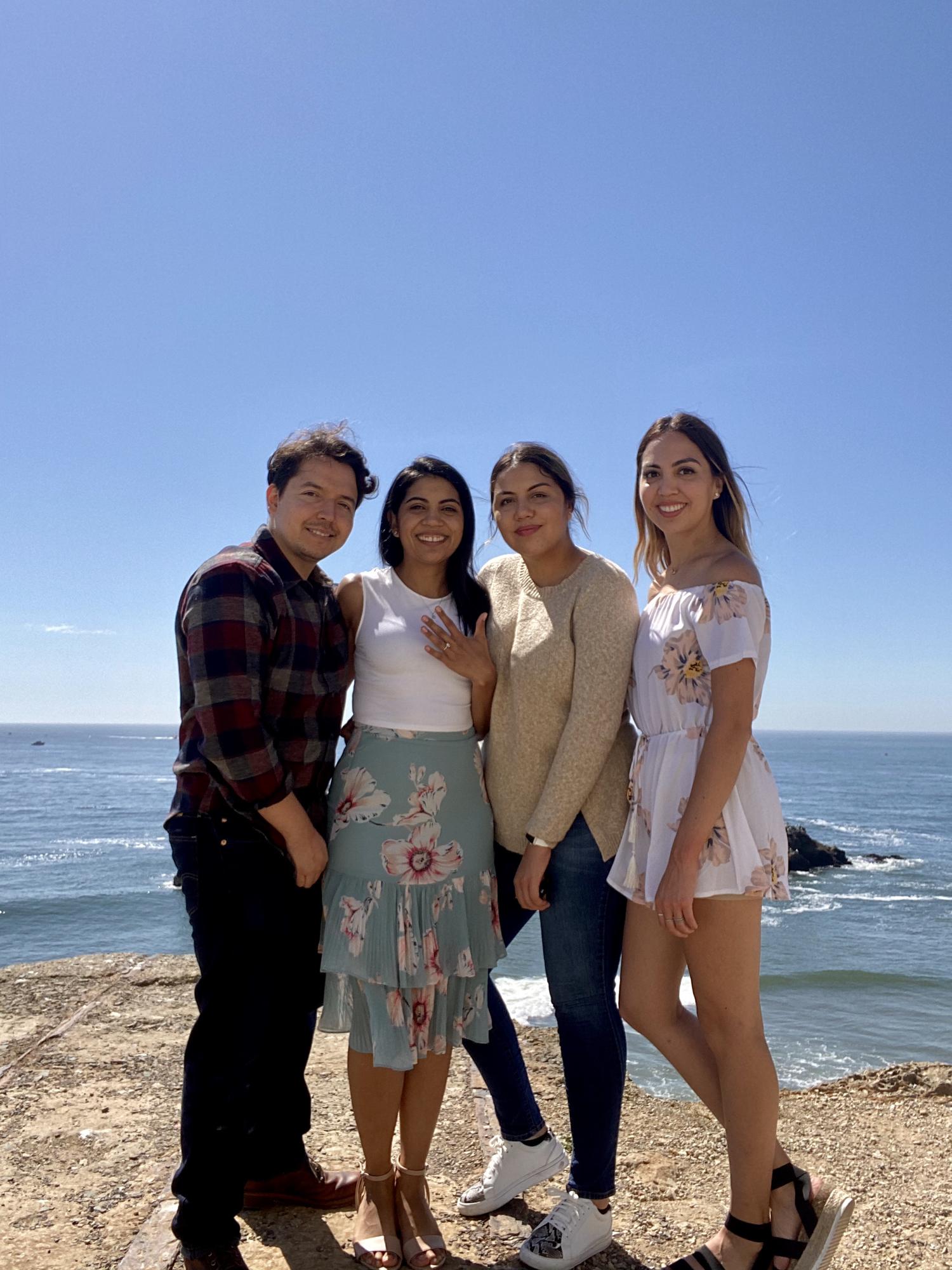 Photo with the engagement photographers/assistants on the right