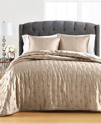 Tufted Satin King Quilt, Created for Macy's