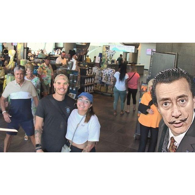Celebrating our three-year anniversary in Saint Petersburg, accompanied by the one and only Salvador Dali!