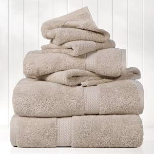 Egyptian Cotton Heavyweight Quick Dry Towel and Washcloth Set, - Stone