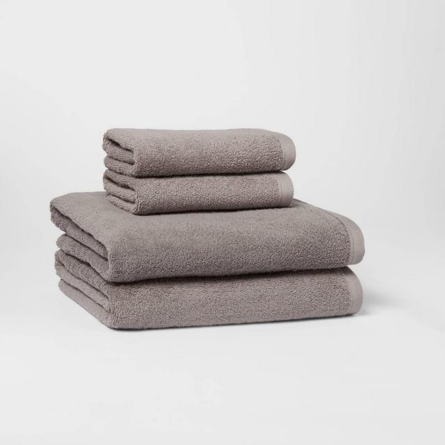 4pc Bath Towel/Hand Towel Set Gray - Room Essentials™