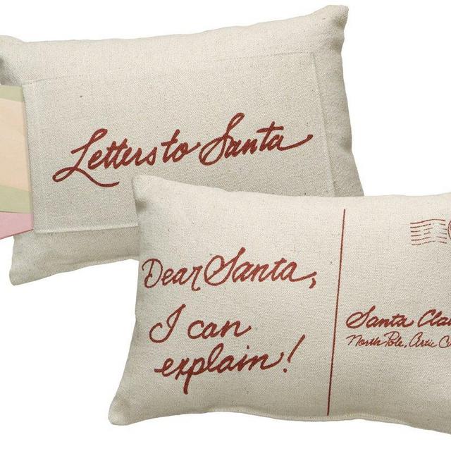 Primitives by Kathy Holiday Dear Santa Pocket Throw Pillow