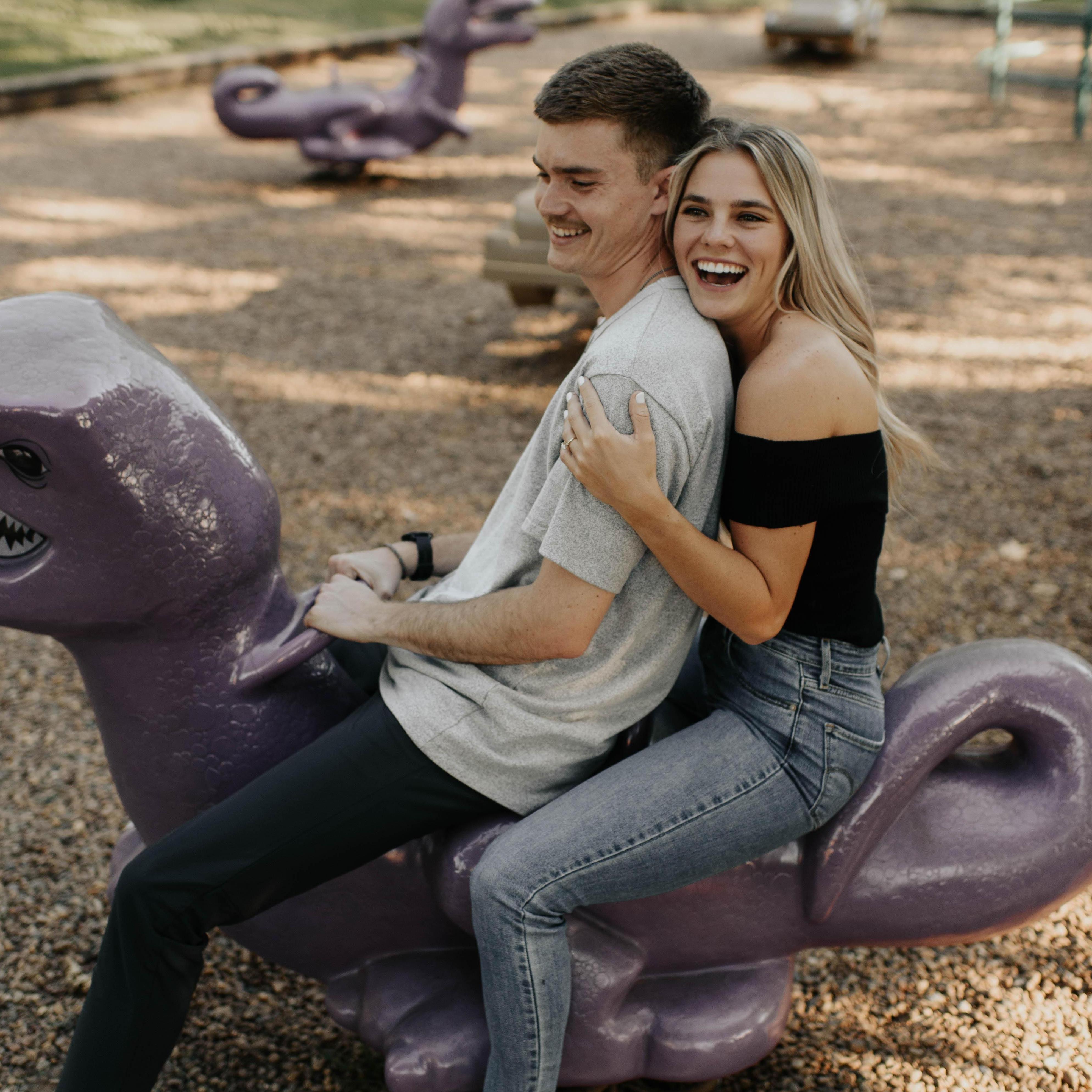Who doesn't take a pic on the purple dinosaur?