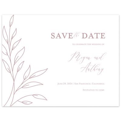 Dusty Rose, Pink Wedding Digital Save the Date - Delana Landscape
