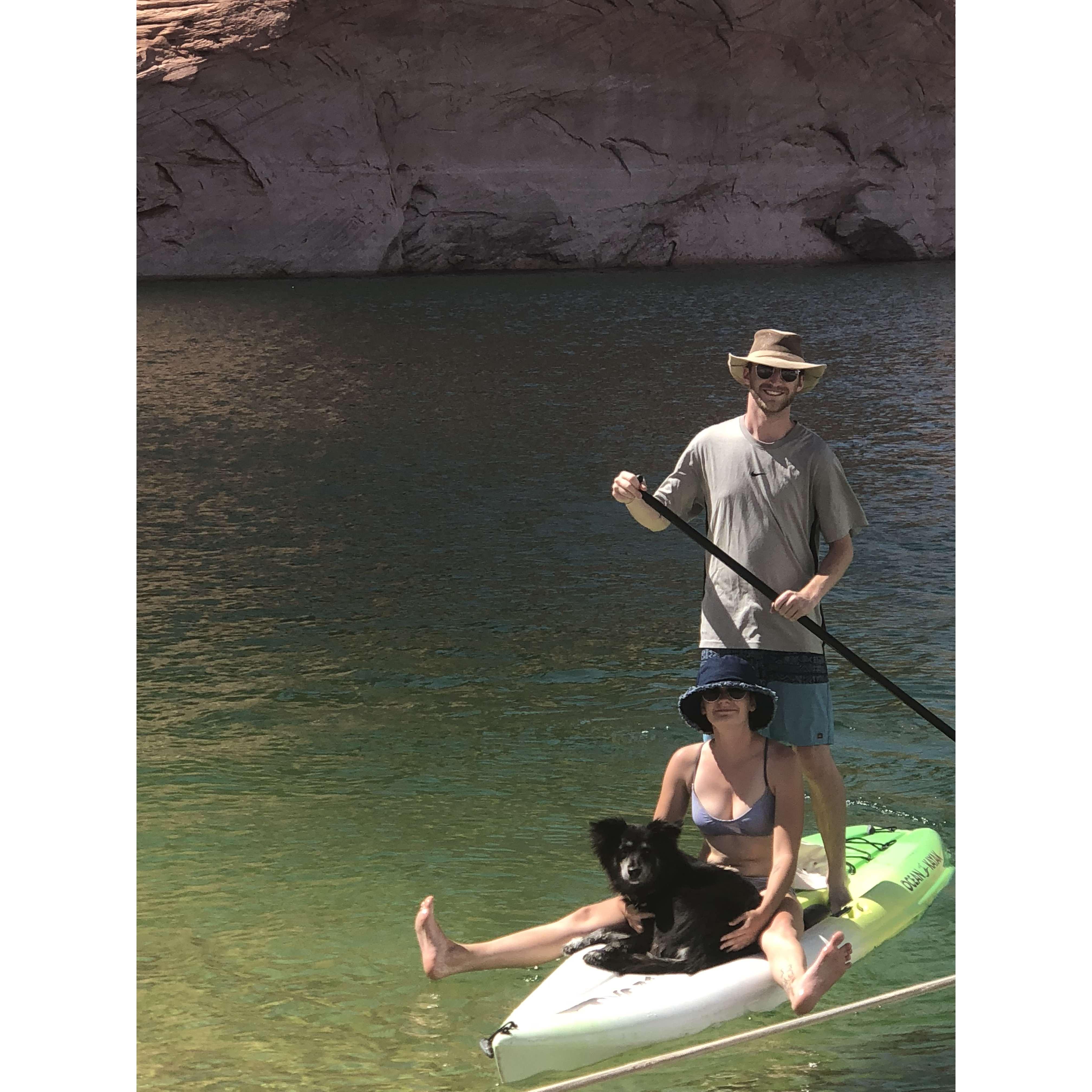 Vixey's first time paddle boarding 